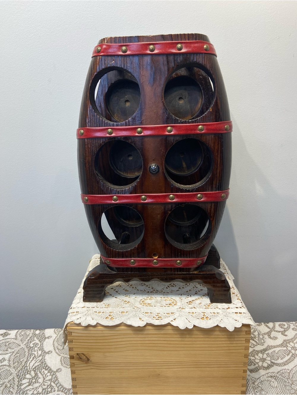 Vintage Spanish Revival Wine Barrel Rack